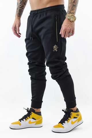 Gym King Full Zip Poly Tracksuit - Black/Gold