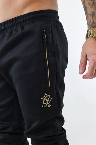 Gym King Full Zip Poly Tracksuit - Black/Gold