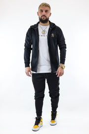 Gym King Full Zip Poly Tracksuit - Black/Gold