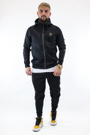 Gym King Full Zip Poly Tracksuit - Black/Gold