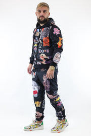 Tracksuit Velvet Butnot Printed Black