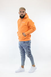 Raw Seam Quarter Zip Hoodie Orange