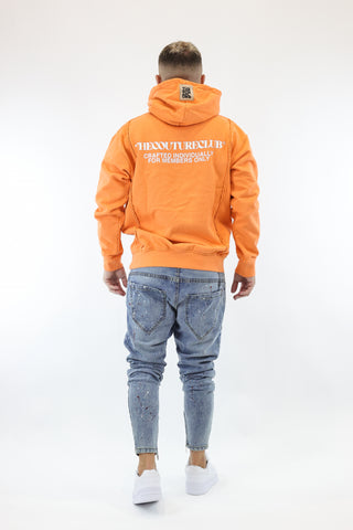 Raw Seam Quarter Zip Hoodie Orange