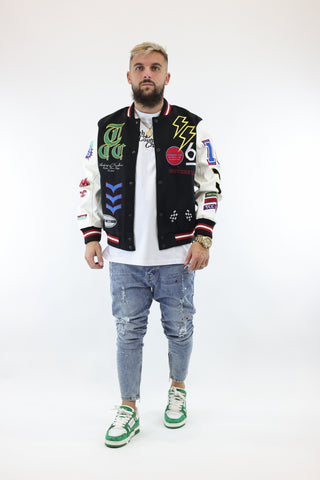 The Couture Club Embroidered Detail Premium Varsity Jacket