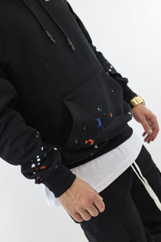 The Couture Club paint splatter hoodie in black