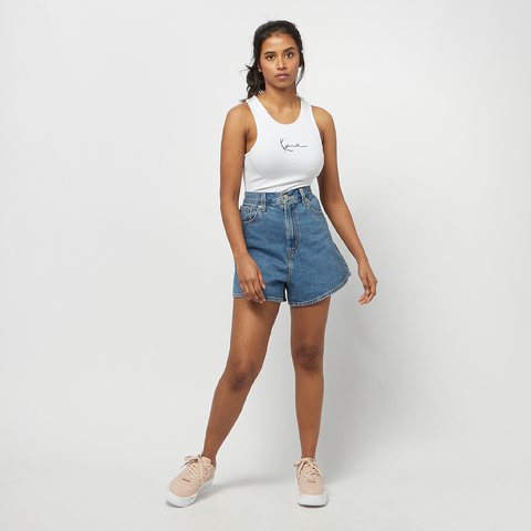 Crop Top KarlKani Small Signature Rib - White