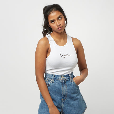 Crop Top KarlKani Small Signature Rib - White