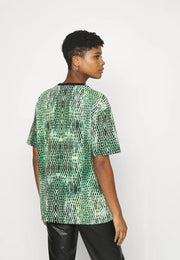 T-shirt KarlKani Small Signature Snake Oversize - Green