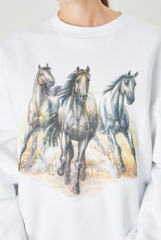 Camisola 24colours Oversize Cavalo - White