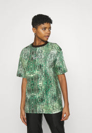 T-shirt KarlKani Small Signature Snake Oversize - Green