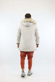 Water repellent faux fur parka off-white sixth june