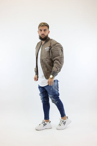 Karl Kani retro bomber jacket in khaki