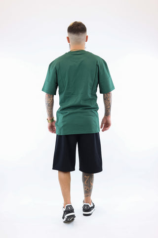 T-Shirt Verde letras bordado preto Karl Kani