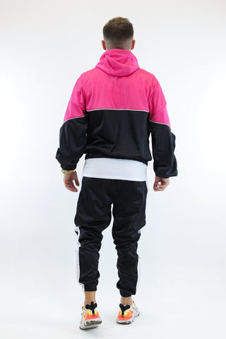 Fato Treino SikSilk Oversized Preto e Rosa