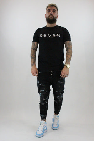 T-shirt Seven Scratched - Black