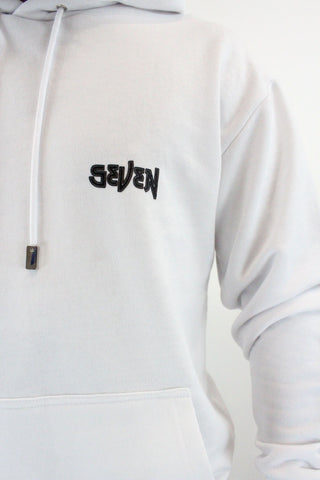 Sweat Seven Drop Shoulder - White & Black