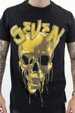 T-shirt Seven Golden Skull - Black