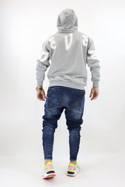 Sweat Seven Drop Shoulder - Grey & White