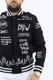 Customized crew jacket Black Sixth June