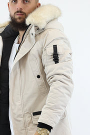 Water repellent faux fur parka off-white sixth june