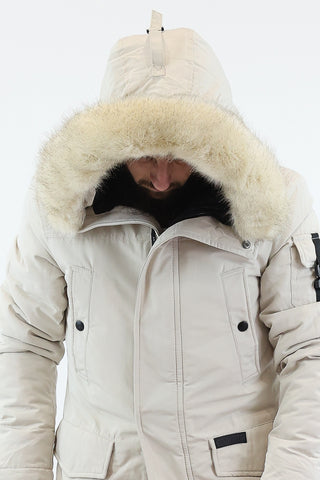 Water repellent faux fur parka off-white sixth june